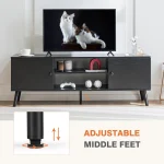 JHK Wooden Fireplace Tv Stand For Up To 60 Inch TV Entertainment Center For Living Room Media Console Adjustable Shelf 2 Storage 6