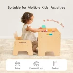 Montessori Toddler Table and Chair Set, Wooden Activity Furniture for Kids, Ideal for Eating, Reading, Drawing, Play, and as a S 3
