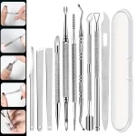 10pcs Stainless Steel Pedicure Tool Set Professional Foot Care  Exfoliator for Smooth Light Beige,Portable Travel Case Included 2