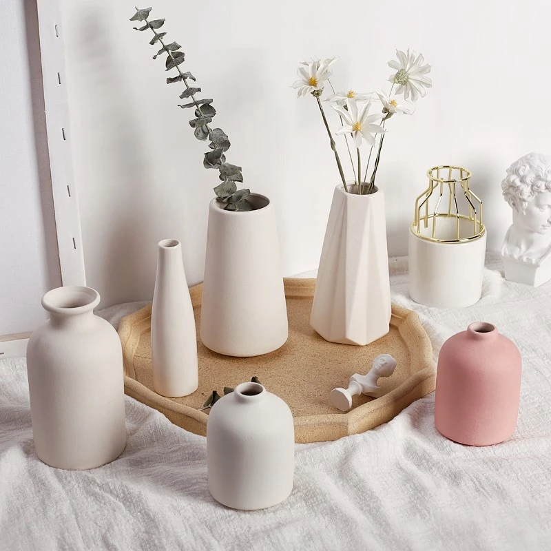 White Ceramic Vases Nordic Decorative Vasen Ornaments Home Living Room Decor Flower Arrangements Sketching Props Desktop Decor White Ceramic Vases Nordic Decorative Vasen Ornaments Home Living Room Decor Flower Arrangements Sketching Props Desktop Decor