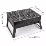 1Set Barbecue Charcoal Stove Portable Foldable Steel BBQ Grills  for Outdoor Grilling Cooking Camping Hiking Picnics Tailgating 5