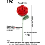 1/3pcs Artificial Flowers Handmade Crochet Rose Finish Product Outdoor Garden Wedding Bridal Bouquets Home Bonsai Party Diy Gift 6