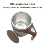 Lazy Coffee Stirring Cup Auto Stirring Cup Magnetic Rotating Electric Milk Cup Mark Cup 304 Stainless Steel 3