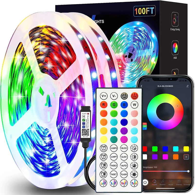 RGB Led Strip Lights 1M-40M Led Room Light with APP Control Flexible Ribbon Luces Led Tape for Room Bedroom Decoration RGB Led Strip Lights 1M-40M Led Room Light with APP Control Flexible Ribbon Luces Led Tape for Room Bedroom Decoration