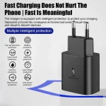 For Samsung 45W Super Fast Charger For Samsung Galaxy S24 S20 S21 S22 S23 Ultra Plus A54 5G USB Type C Charger Fast Charge Cable 3