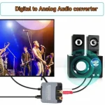 Digital to Analog Audio Converter 192KHz DAC Digital SPDIF Optical to Analog L/R RCA Converter Toslink Optical to 3.5mm Adapter 4