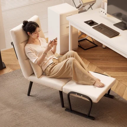 Folding Lounge Chair for Office Nap Adjustable Backrest Lazy Sofa Portable Chair for Home Bedroom Multifunctional Leisure Chair