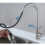 Black  Kitchen Faucet Pull Out Brushed Nickle Stainless Steel Kitchen Mixed Tap Kitchen Sink Tap 3