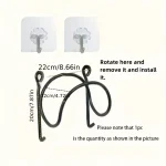 6-Piece Wrought Iron Towel Rack Wall-Mounted With Hooks Sturdy Easy Install Space-Saving For Bathroom Kitchen | 24-hour Shipping 4