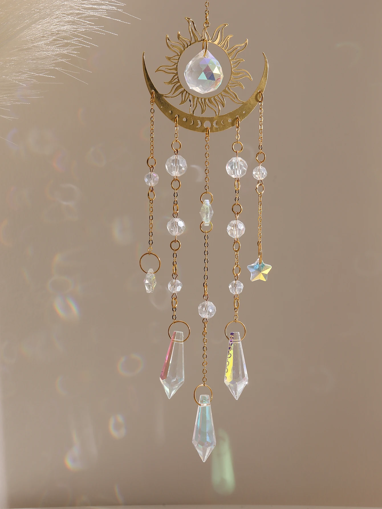 1pc gold flame moon crystal pendant sunlight catcher outdoor garden ab colourful hanging decorations hanging ornaments 1pc gold flame moon crystal pendant sunlight catcher outdoor garden ab colourful hanging decorations hanging ornaments