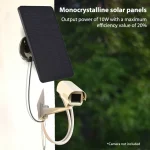 10W 5V Solar Panels For Eufy Eufycam 3/3C/2C/2Pro Wall Mount Solar Charging Panel Waterproof Solar Cell System With 9.8ft Cable 3