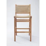 Creative Solid Wood Hemp Rope Bar Stool Cafe Restaurant High Foot Dining Stool Leisure High Foot Chair Home Backrest Chairs 3