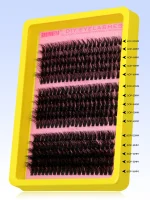 GROINNEYA Cluster Lashes Kit Individual Lashes Volume Mixed Tray 3D Faux Mink Lashes Wispy Eyelash Extension Makeup 3