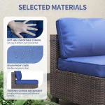 7-Piece PE Rattan Sectional Patio Set, Wicker Outdoor Sofa With Cushions & Glass Coffee Table, Conversation Furniture For Garden 4