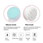 3D Double Silicone Facial Cleansing Brush Manual Massage Facial Brush Soft Bristles Exfoliator Double Sided Face Wash Brush 5