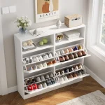 VOWNER Shoe Storage Cabinet with 4 Flip Drawers, Freestanding Shoe Cabinet 2