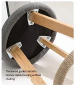 Bar Height Bar Stools Without Back Wooden Tall Stools for Kitchen Island Modern Bar Chairs Cotton and Linen Barstools  Furniture 2