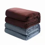230GSM Coral Fleece Flannel Blankets For Beds Solid Blue Pink Soft Warm Thin Bedspread Sofa Cover Faux Fur Plaid Blanket 2