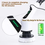 Cordless Spin Scrubber Electric Multipurpose Cleaning Brush for Kitchen Bathroom Toilet - Household Hair Brushes And Mops 2