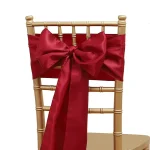17x275cm Big Bow Chair Cover Silk Satin Chair Sashes Ribbon Bowknot Chair Decoration For Wedding Party Baby Shower Event Decor 3
