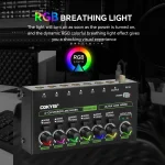 4/6/10 Channel Ultra Low Noise Stereo Line Mixer Mini Professional Sound Mixer with RGB Light DC5V Easy Operation Audios Mixer 4