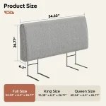 Linen-Textured Modern Headboard for Full-Size Beds, Sleek and Stylish Bedroom Upgrade 2