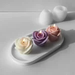 New 3D Flower Silicone Candle Molds Handmade Rose Flower Soap Plaster Chocolate Baking Mold for Valentine's Day Decoration Gift 5