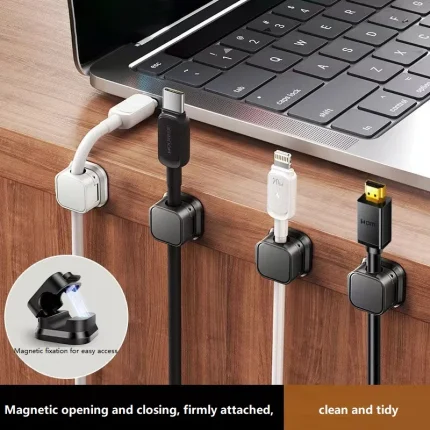 1-6PCS Magnetic Usb Cable Organizer Cable Holder Self-adhesive Cable Winder Menagment Desk for Office Desktop Home RXQ09