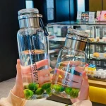 0.75-2L Large Capacity Glass Water Bottle Transparent Milk Juice Cup Outdoor Portable Leakproof Drinkware Tea Water Glass Bottle 3