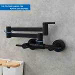 Square Three-Switch Hot And Cold Kitchen Faucet Into The Wall Folding Mixing Valve Home Bathroom Washbasin Black Fauce 4