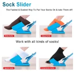 1 PC Flexible Sock Stocking Aid  Injuries Supplies Elderly Helper Wearing Sock Aids Unique Cradle Design Portable Plastic System 3