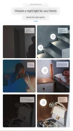Energy Saving Led Touch Sensor Night Lights USB Rechargeable Magnetic Wall Light Room Aisle Bedroom Round Portable Night Lamp 4