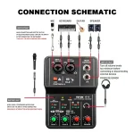 2 Channels Professional Portable Audio Interface Sound Card Console Mini USB MIXER for Guitar Recording Studio Singing TEYUN Q12 3