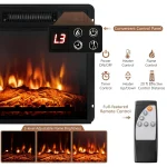 Electric Fireplace TV Stand for TVs Up to 55 Inches, 18-Inch Fireplace Insert with Remote, Overheat Protection,, Customized 3