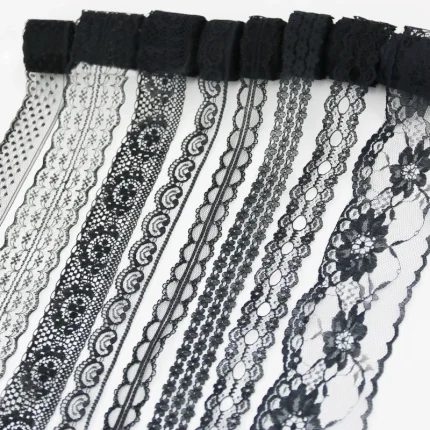 (10 yards/roll) Black lace fabric  ribbon Webbing Decoration Lovely gift packing Material