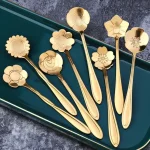 8/16 Pieces Flower Coffee Tea Spoons Stainless Steel Sugar Spoons Tea Party Flower Fancy Tableware Set Stir Bar Kitchenware 5