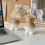 Cute Bear Glass Cup Cartoon Bear Shaped Coffee Mug Bear Shaped Glass Cup Beverage Glasses for Girlfriends Female Birthday Gift 6