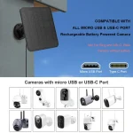 10W 5V Solar Panels For Eufy Eufycam 3/3C/2C/2Pro Wall Mount Solar Charging Panel Waterproof Solar Cell System With 9.8ft Cable 4