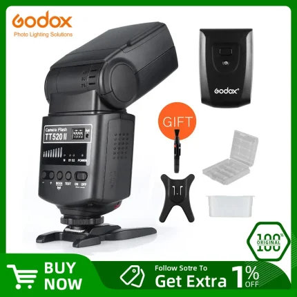 Godox  Camera Flash TT520II with Build-in 433MHz Wireless Signal for Canon Nikon Pentax Olympus DSLR Cameras