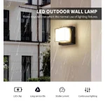 Led Outdoor Wall Light Waterproof IP66 Motion Sensor Led Outdoor Lighting Porch Lights Balcony Garden Lights Outdoor Wall Lamp 2