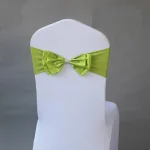 50 Pieces Wedding Decoration Birthday Party Chair Sash Bow Tie Spandex Band Ready Made For Banquet Hotel Luxury Satin Chair Sash 4