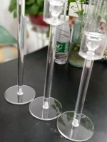 3 Pcs Crystal Candle Holders Acrylic Candlestick  Road Lead Candelabra CenterPieces Wedding Porps Christmas Deco 3