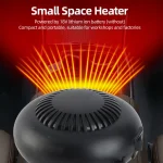 Electric Heater Fan Electric Space Heater Portable 2 Gear 18V Battery Powered 170W for Workshop 2