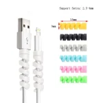 10PCs Cable Protector cover silicone bobbin winder for iPhone 13 Samsung S21 Xiaomi Poco cable charger cable cord organizer clip 2