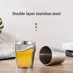 Glossy Surface Beer Mugs Double-Wall Stainless Steel Water Cup Coffee Tea Anti-scalding Party Mug Drinkware Customization Logo 2