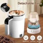 Automatic Stirring Cup Rechargeable Electric Stirring Mugs Magnetic Mixer Stainless Steel Coffee Mug Rotating Magnetic Tumbler 4