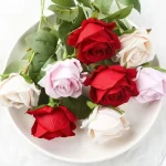 1/5/10/20pcs Roses Artificial Flowers Rose Flower Branch Artificial Red Roses Realistic Fake Rose for Wedding Home Decor 6