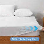 1pc Waterproof Mattress Protector Cover, Ultra-Soft Breathable Knitted Fitted Sheet for Bed, Bedroom Essentials 2