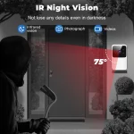 Tuya WiFi Video Doorbell Wireless HD Camera IR Alarm Security Smart Home Door Bell WiFi Intercom for Home 5
