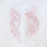 2 Pieces White Red Blue Lace Applique Flower Sequin Lace Fabric Decoration For Garment Accessories Sew On Cloth Costume Craft 6